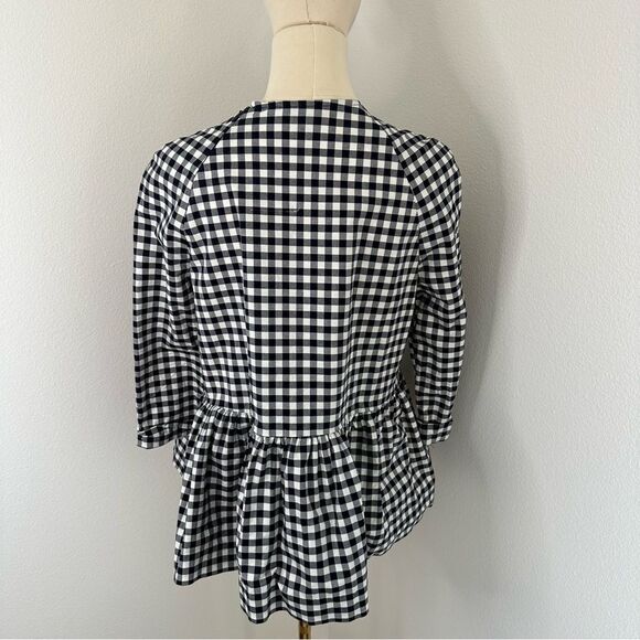 [Victoria Beckham for Target] Blue & White Gingham Peplum Blouse - Size XS - Picture 4 of 5